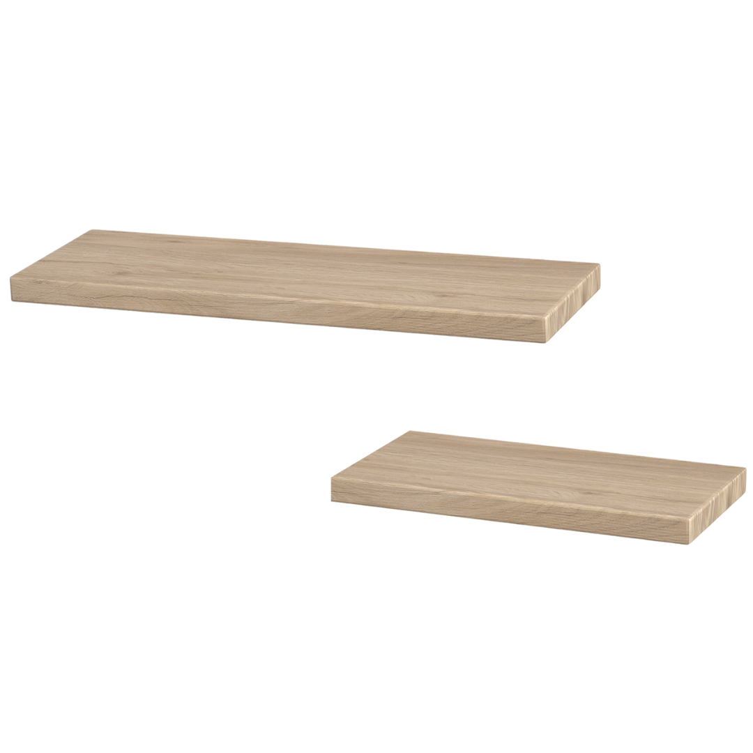 Wandrekkenset massief eiken met rechte rand, 70 cm en 40 cm, licht onbehandeld hout