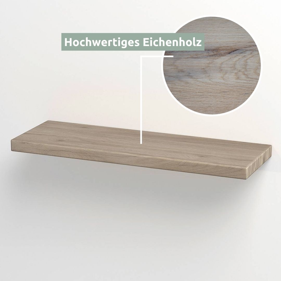 Grafiek hoogwaardig eikenhout: wandrek in bovenaanzicht met uitvergroot nerfdetail