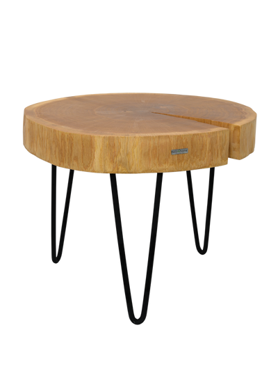 Boomstam salontafel van eikenhout