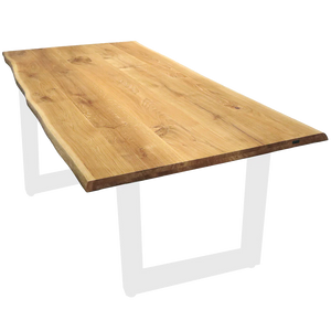 Eikenhouten tafel met boomstamrand 180x100 cm, opgedikt massief houten blad van eikenhout