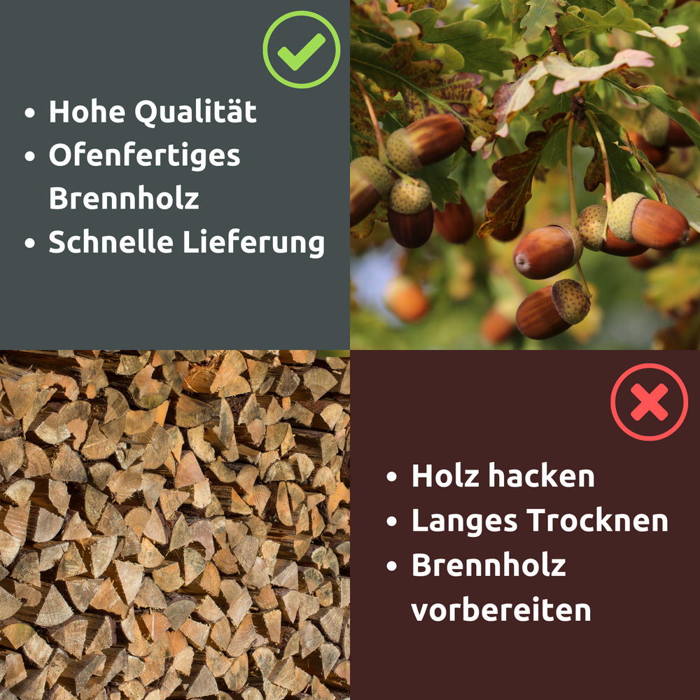 Voordelen brandhout gemengd hout: kachelklaar en snel geleverd in plaats van hakken en lang drogen
