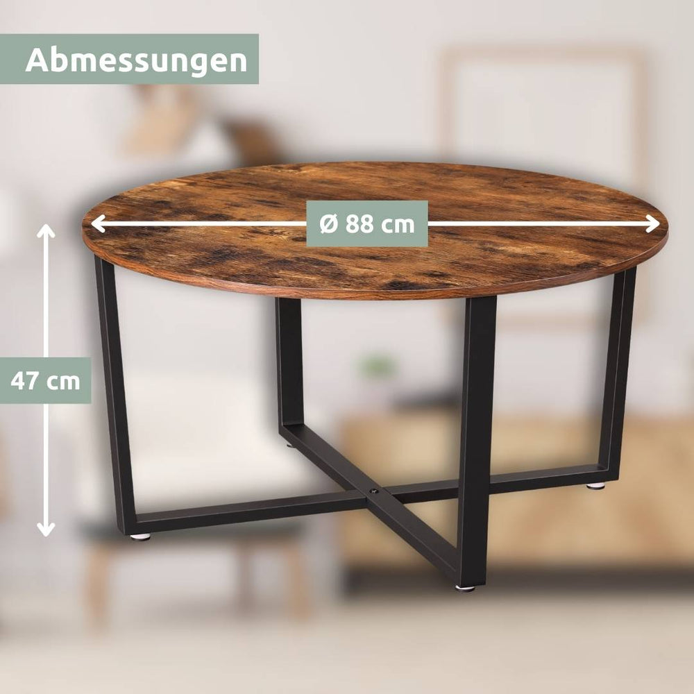 Maattekening salontafel Indie rond, Ø 88 cm breed en 47 cm hoog