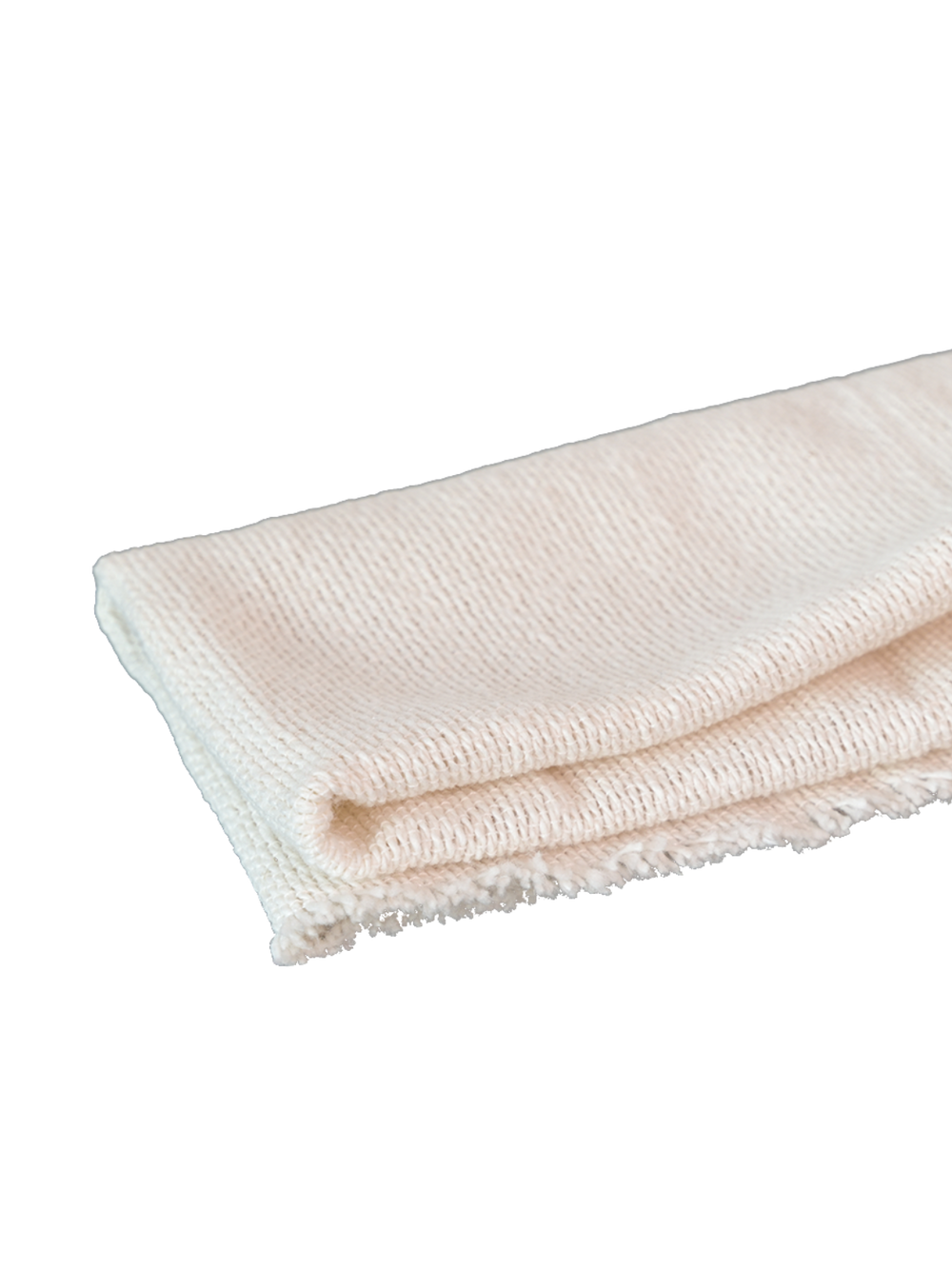 Opgevouwen katoenen doek uit de houtverzorgingsset Outdoor in natuurwit, close-up