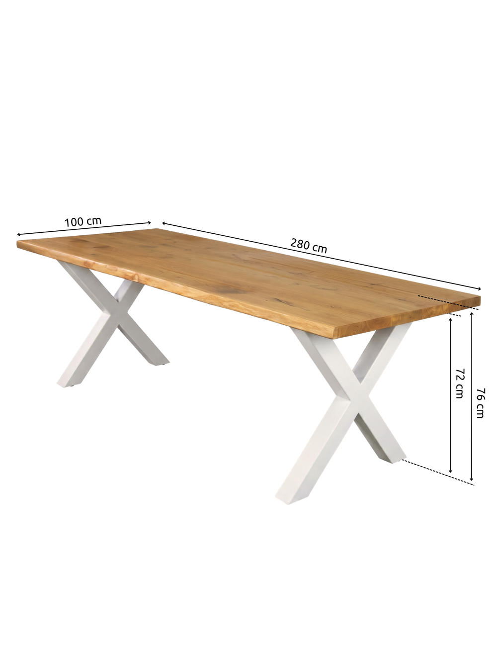 Massivholztisch gerade Kante 280x100cm