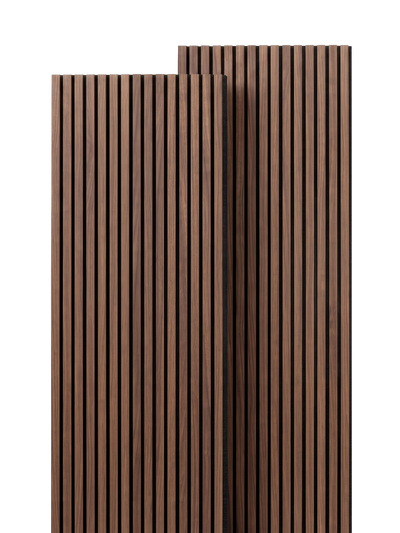 Akustikpaneele Walnuss 240x60cm - 2er Set - Schwarzer Filz