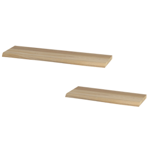 Wandrekkenset van massief eikenhout met boomstamrand, 70 cm en 40 cm, in licht natuurhout
