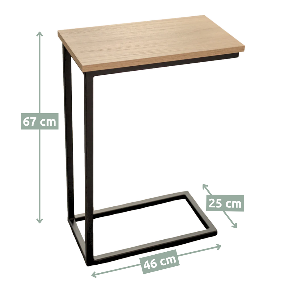 Maattekening bijzettafel Sonoma eiken, 67 cm hoog, 46 cm breed, 25 cm diep