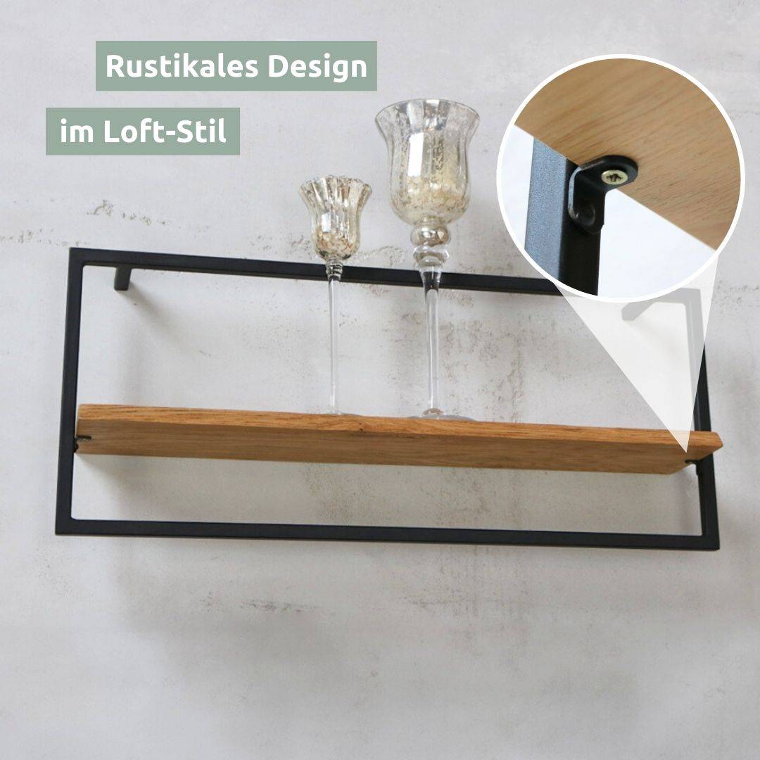 Rustiek wandrek long naturel zonder boomstamrand in loft-design met kaarsenglazen en schroefdetail