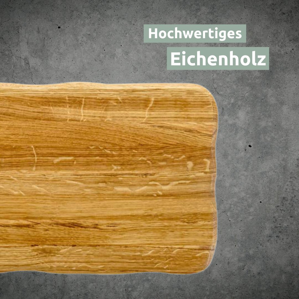 Close-up van de eikenhoutnerf op de lichte snijplank Basic
