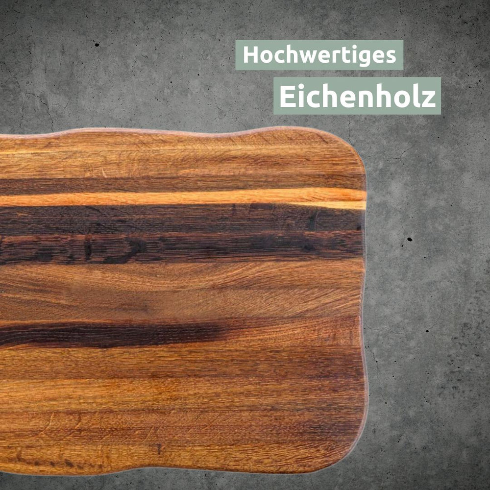 Infografiek hoogwaardig eikenhout met donkere nerf van de steakplank Premium