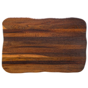 La Madera steakplank Master van eikenhout, donker geolied, bovenaanzicht op gestreepte nerf met boomstamrand