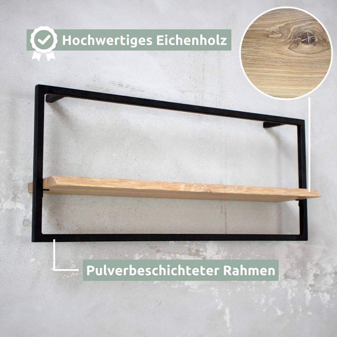 Eikenhoutnerf met kwastgat aan het wandrek long lichtgrijs met boomstamrand, materiaaldetail uitvergroot