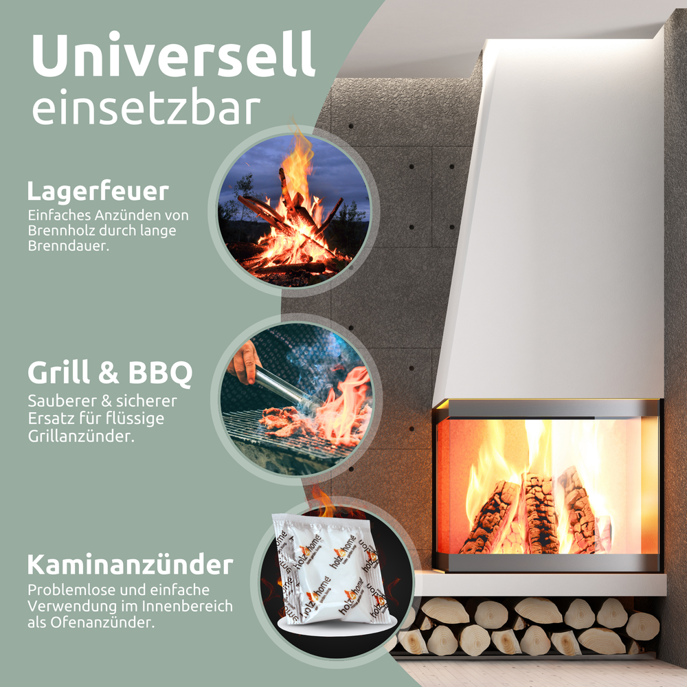 Aanmaakblokje universeel inzetbaar voor kampvuur, barbecue en open haard